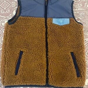 Kids Brown and Blue Sherpa Vest